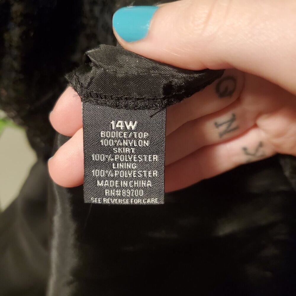 Vintage 90s Y2K Black Sequin Sleeveless A Line Knee Lenngth Dress Goth Glam - Picture 5 of 10